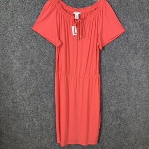 White House Black Market Knit Jersey Dress Sz Med NWT Scoop Elastic Neck & Waist